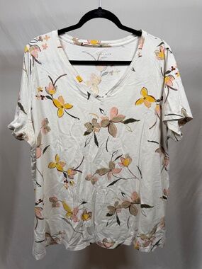 Ava & Viv floral t-shirt with yellow & pink flowers